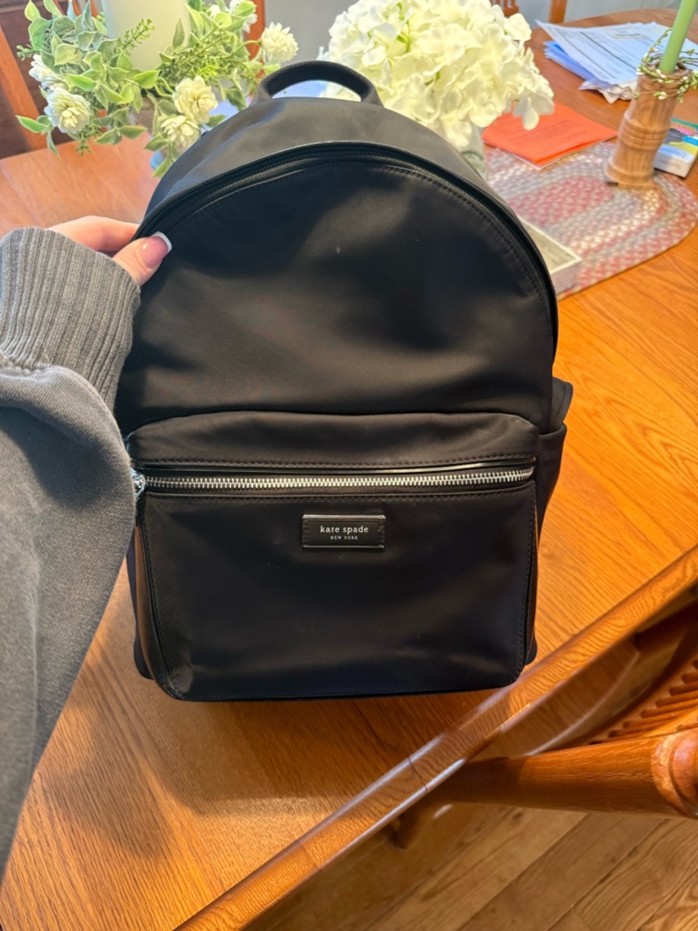Kate Spade Black Nylon Backpack